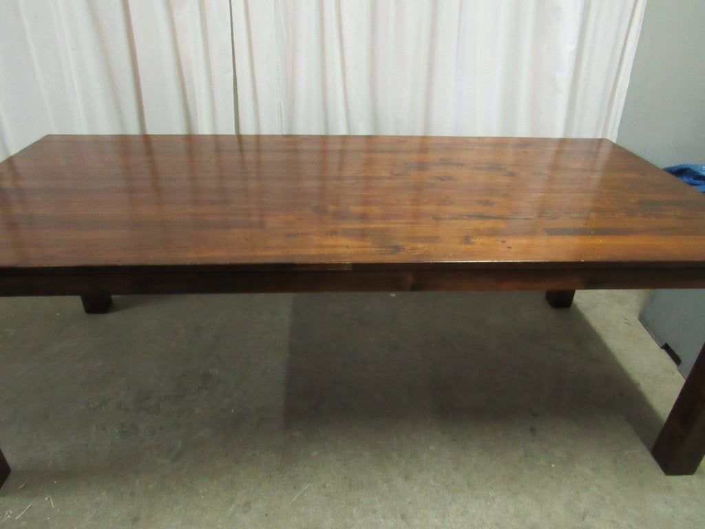 Donkerbruine houten eettafel, Huis en Inrichting, Tafels | Eettafels, Ophalen, Gebruikt, 100 tot 150 cm, Eikenhout