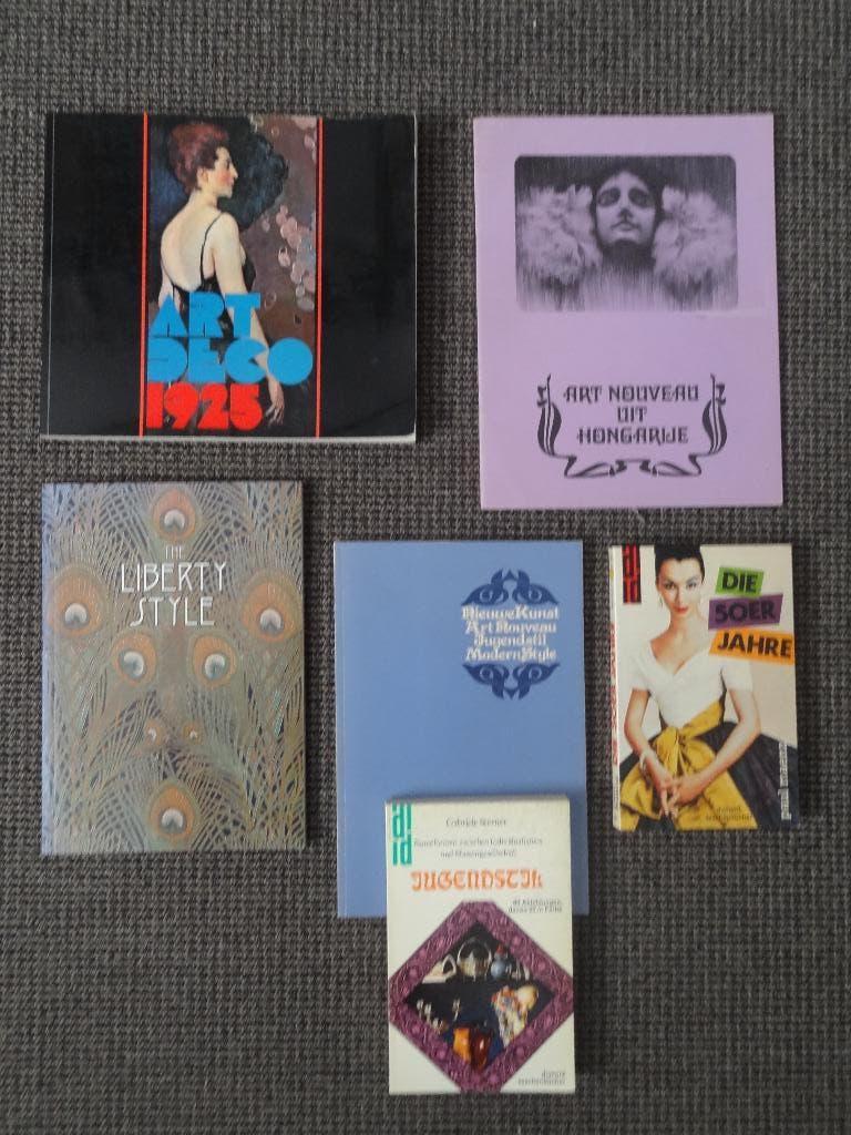 6 boeken fifties, art nouveau, art deco;, liberty style, Boeken, Kunst en Cultuur | Fotografie en Design, Gelezen, Overige onderwerpen