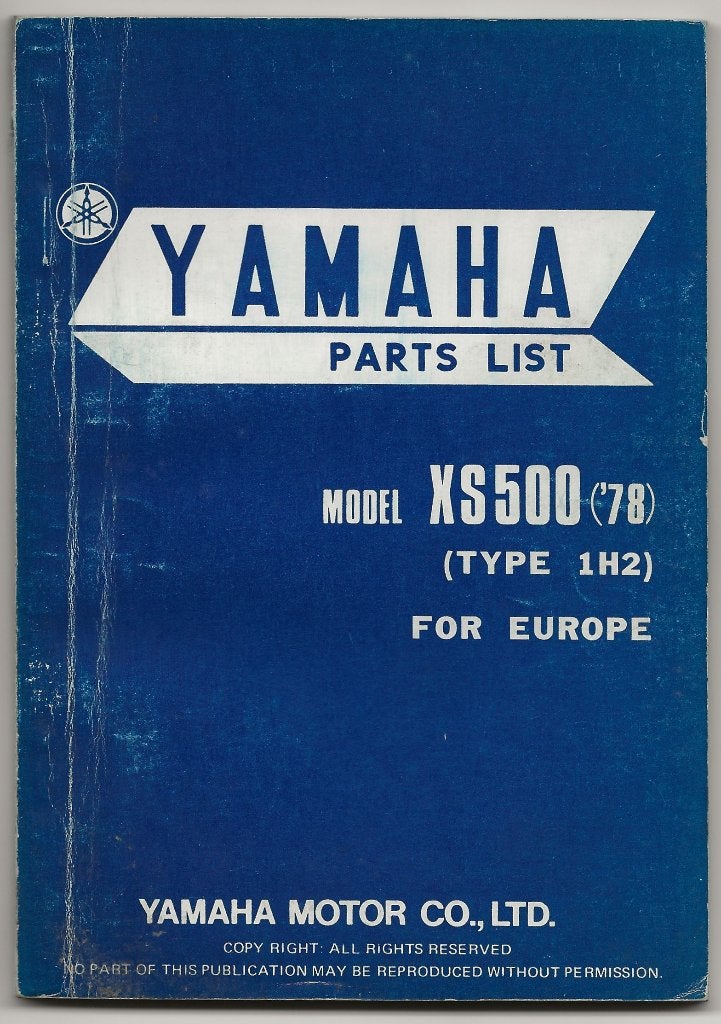 Yamaha XS500 parts list 1978 Europe (2307z), Verzenden, Yamaha