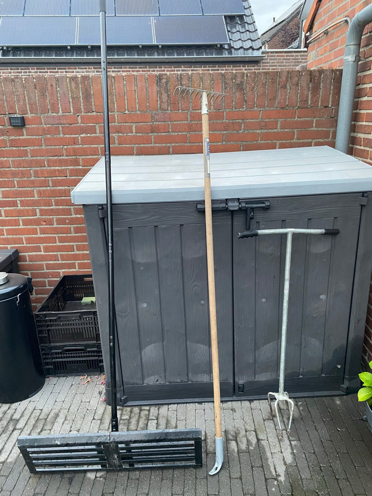 Tuin gereedschap set: Gazonhark, Bladhark en Grondwoeler, Ophalen, Gebruikt, Hark