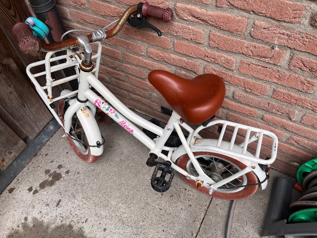 Kinderfiets Alpina, Ophalen, Terugtraprem, Zijwieltjes, Gebruikt
