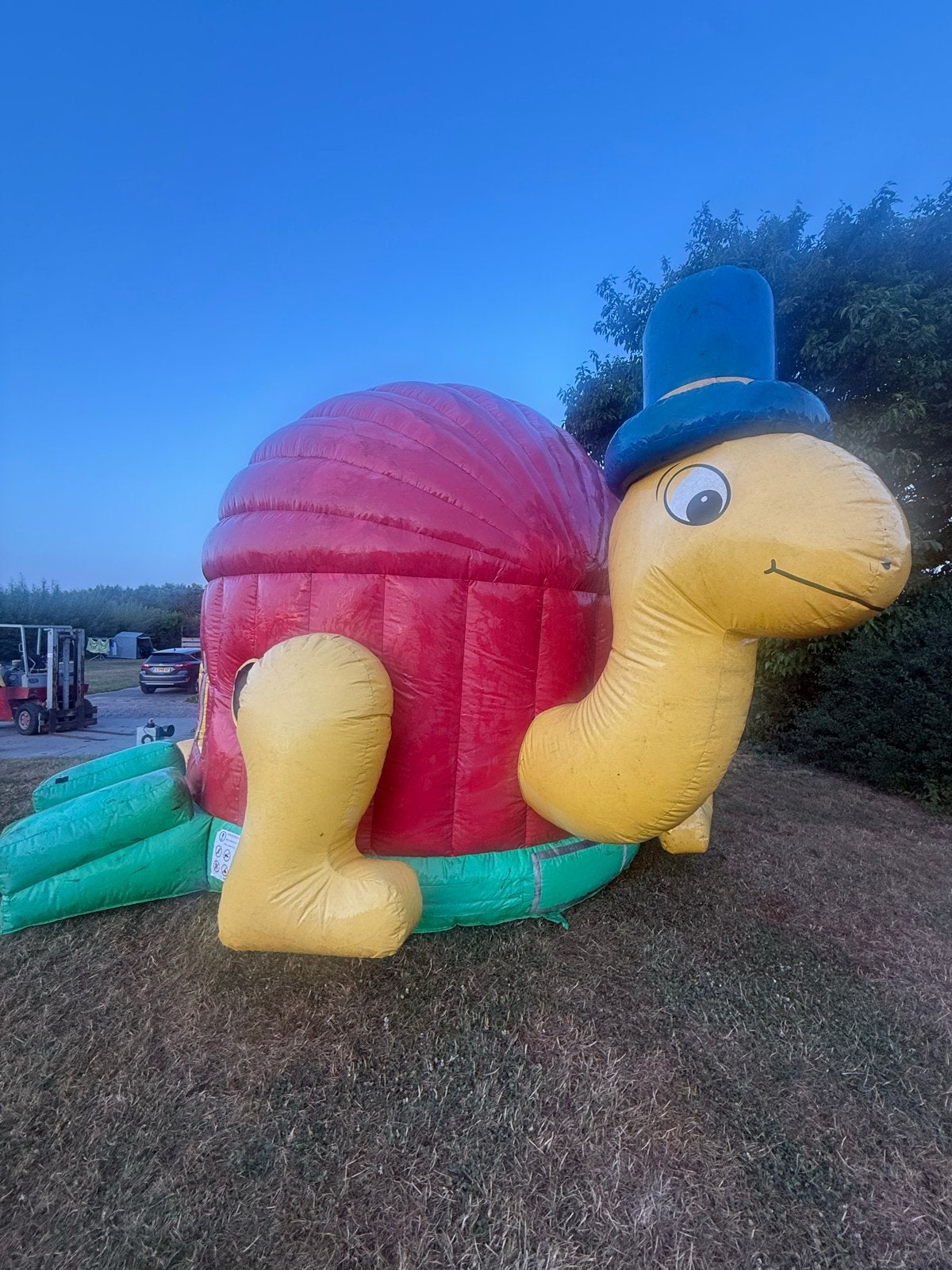 Opblaasbaar springkasteel schildpad, Ophalen, Gebruikt