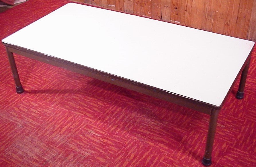 Retro buisframe Bijzettafeltje Tafel Salontafel Formica TV, Ophalen, Gebruikt, 100 tot 150 cm, Overige materialen