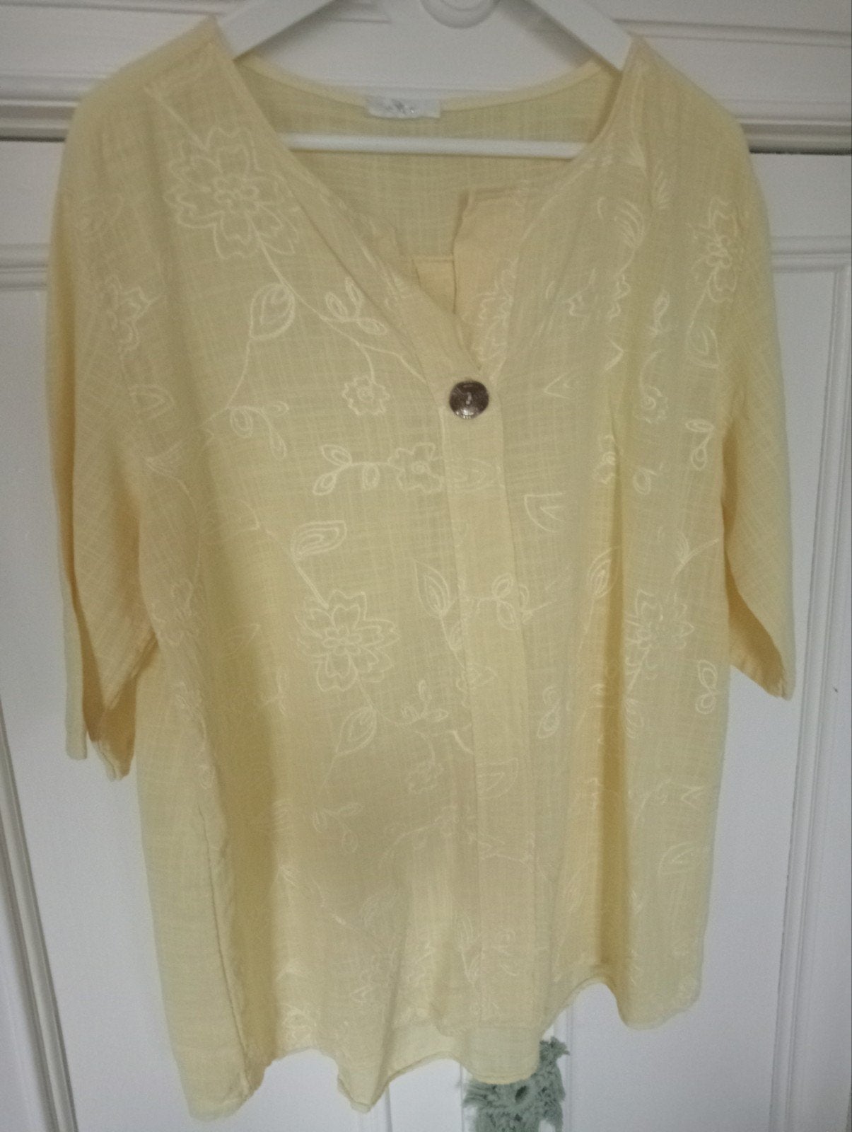 Zgan tuniek Blouse Maat 1 - Geel met Bloemenprint, Geel, Runiek, Ophalen of Verzenden, Zo goed als nieuw
