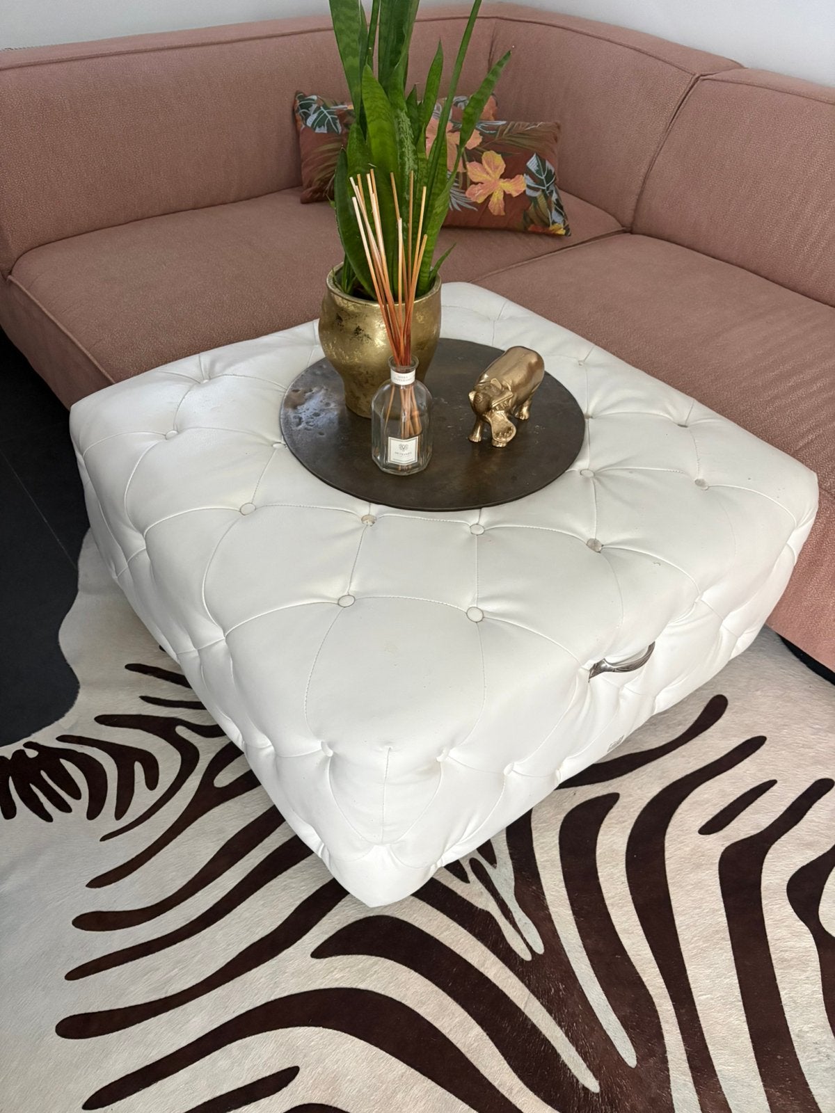 Riviera Maison poef, Ophalen, Overige materialen, Gebruikt, 75 tot 100 cm