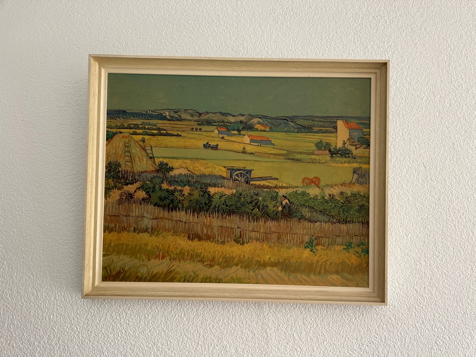 Van Gogh - Landschap met hooibergen en boerderijen, Ophalen, Impressionistisch, Landschap, Print