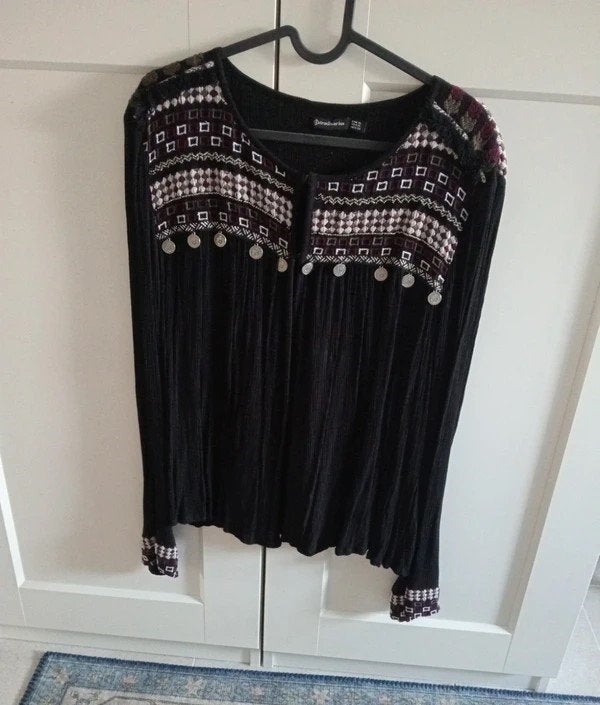 stradivarius oversized blouse, Verzenden, Zwart, Maat 46/48 (XL) of groter, Zo goed als nieuw