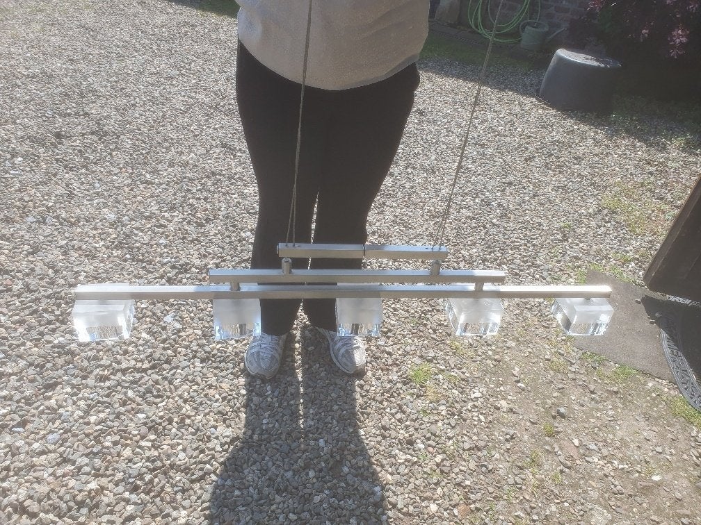 Eettafellamp, Ophalen, Zo goed als nieuw, Glas, Minder dan 50 cm