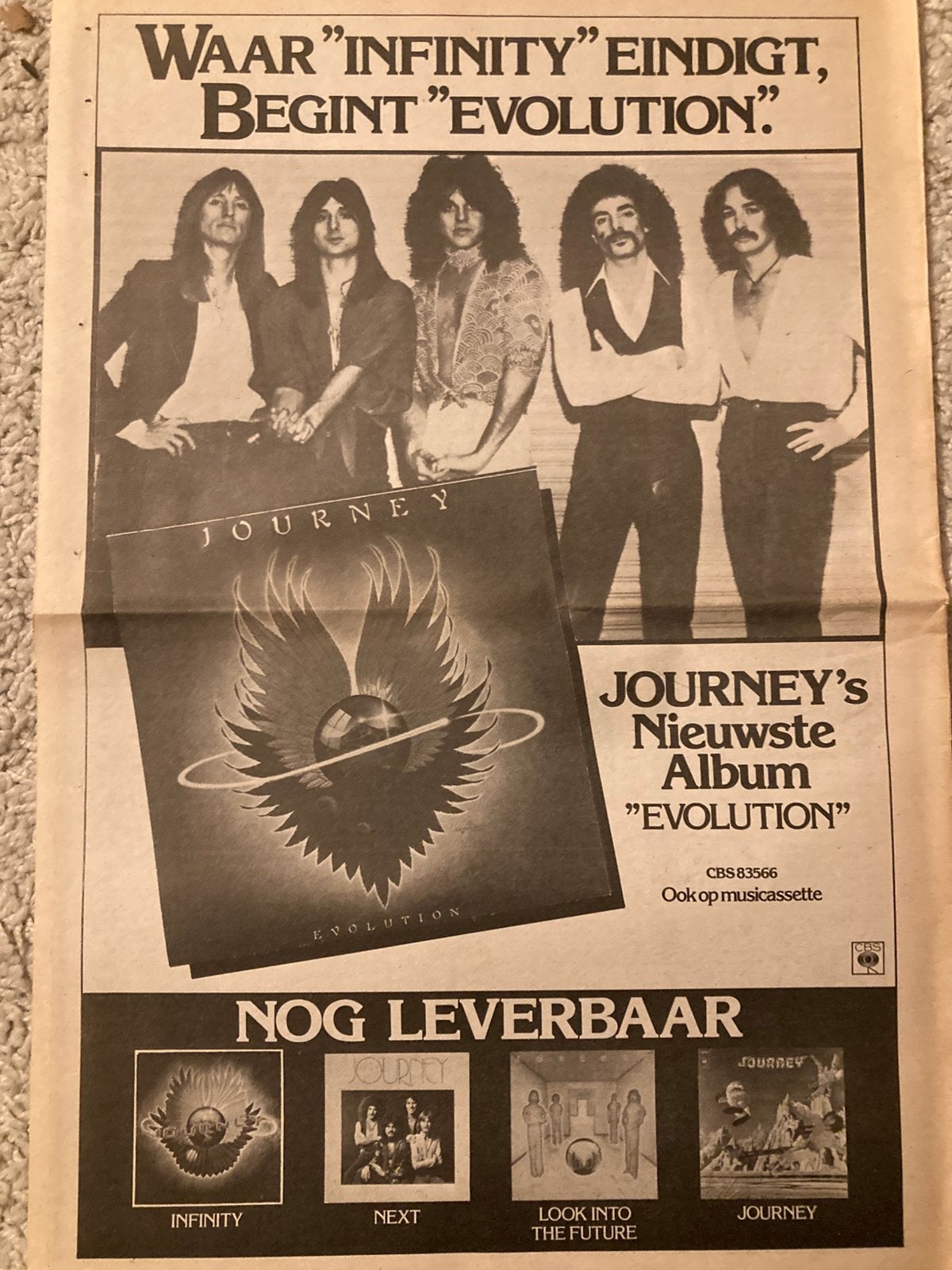 Paginagrote A3 advertentie JOURNEY Evolution release, Verzamelen, Ophalen of Verzenden, Zo goed als nieuw, A1 t/m A3
