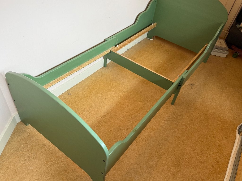 Meegroei IKEA bed met lattenbodem en matras, Gebruikt, 70 tot 85 cm, 160 tot 180 cm, Ophalen