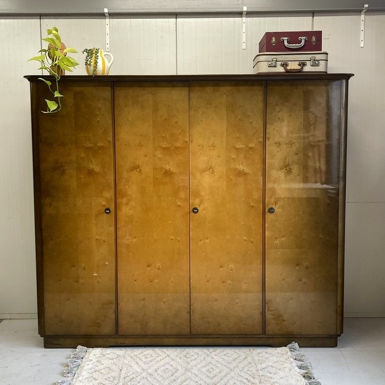 Vintage j`50/60 4 deurs kledingkast hang leg demontabel