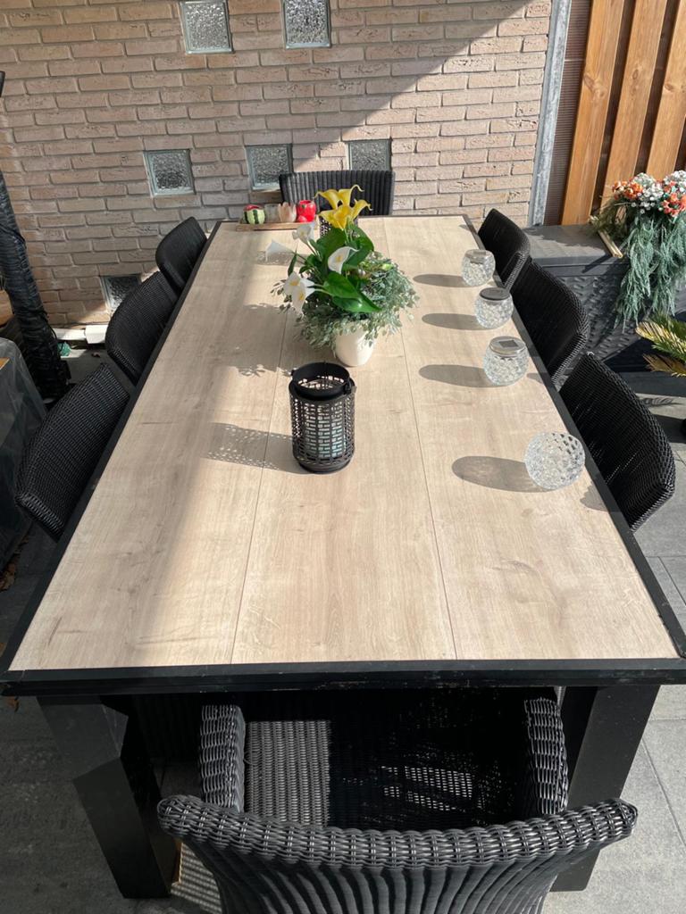 tuintafel 220-100 cm hoogte 80, Ophalen of Verzenden, Zo goed als nieuw, Rechthoekig