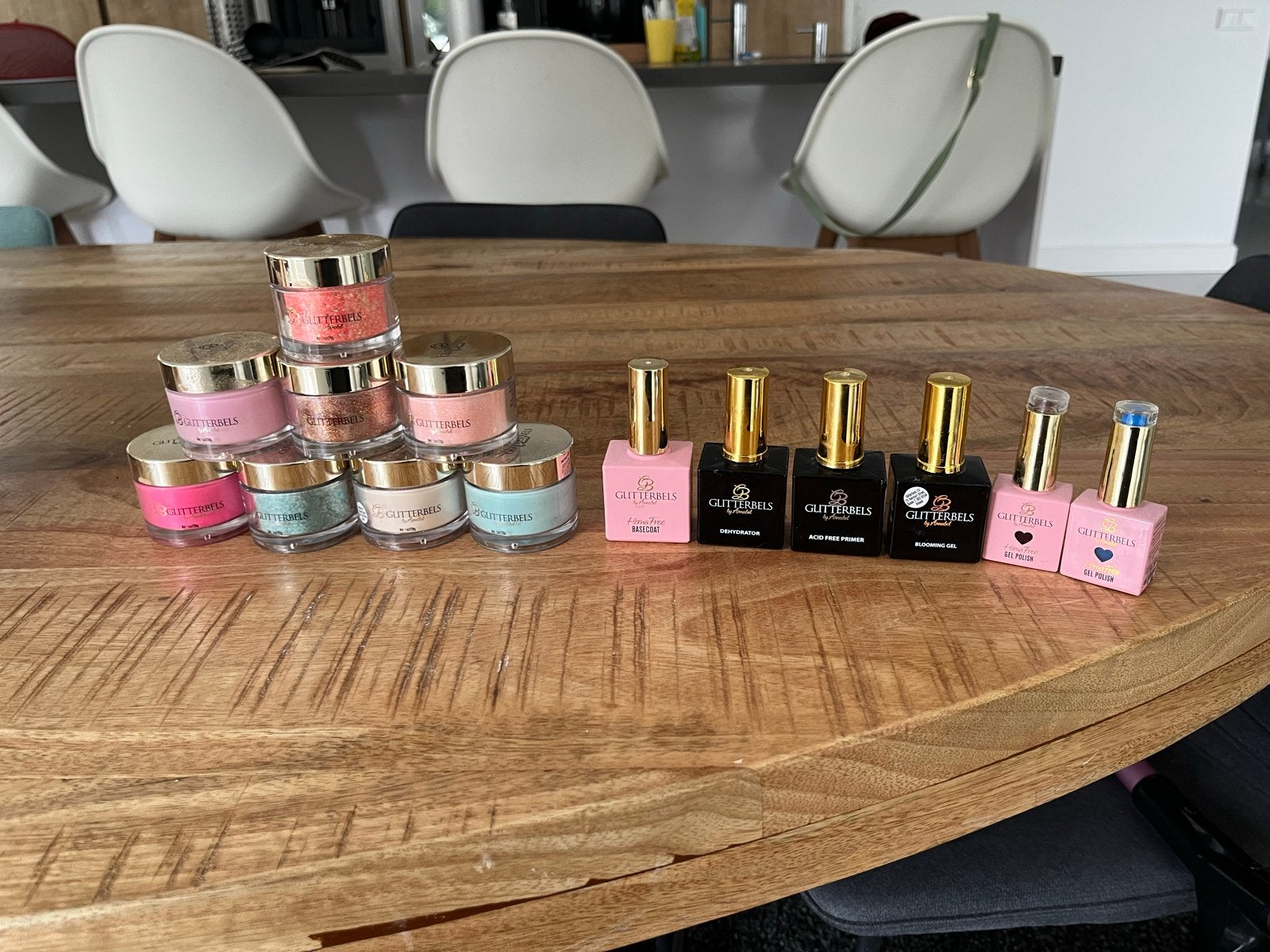 Glitterbels Set, Sieraden, Tassen en Uiterlijk, Uiterlijk | Cosmetica en Make-up, Gebruikt, Ophalen of Verzenden, Handen en Nagels