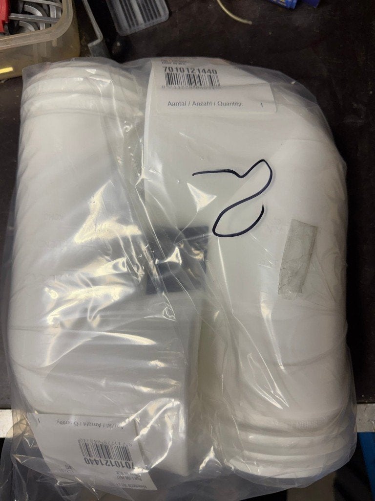 Nieuwe PVC Afvoerbocht 303c 160mm - Wit, Ophalen of Verzenden, Nieuw, Koper, Toilet