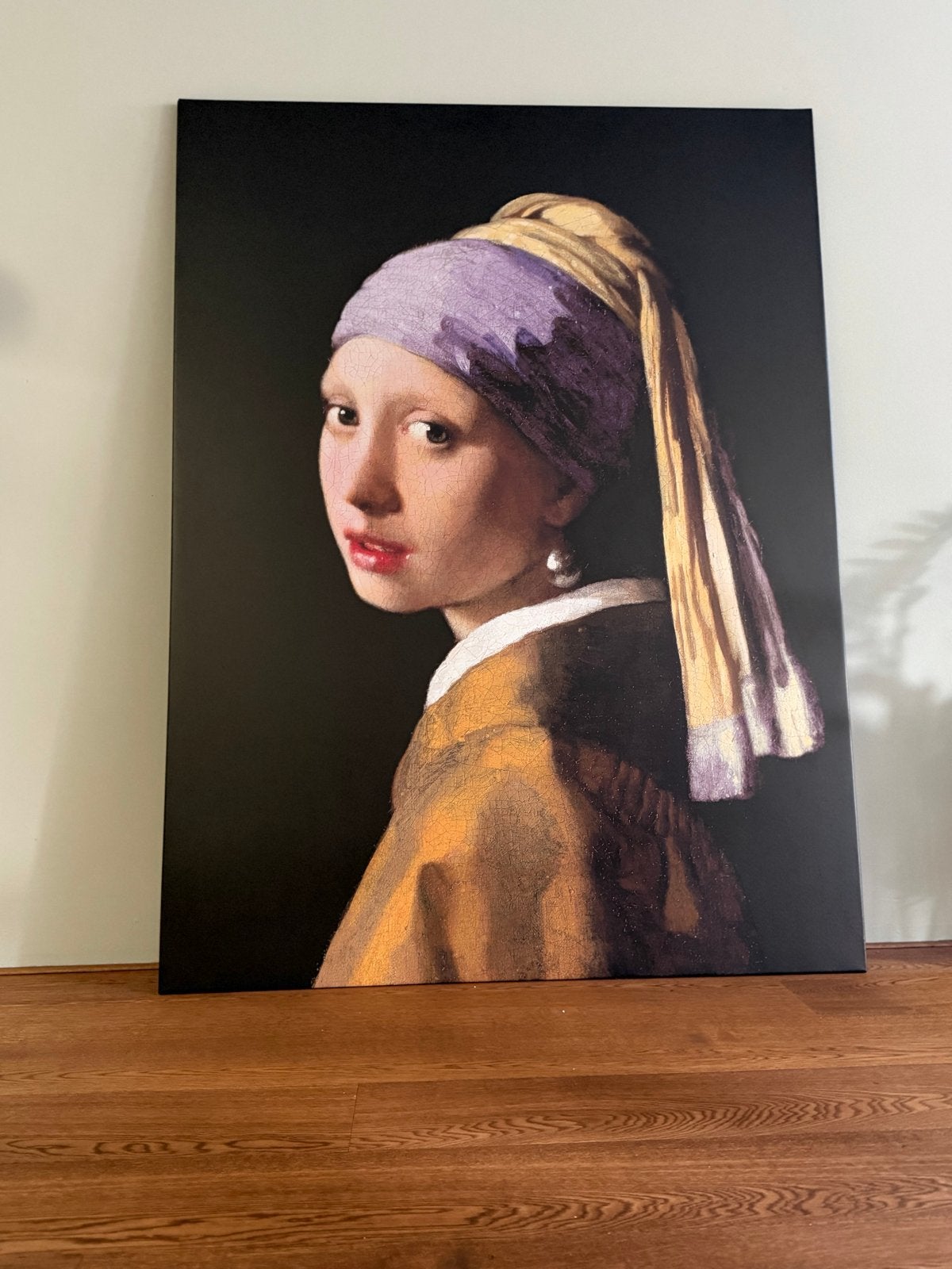 Het Meisje met de Parel - Canvas Schilderij 120x160cm, Antiek en Kunst, Kunst | Schilderijen | Klassiek, Ophalen, Doek, Portret of Personen