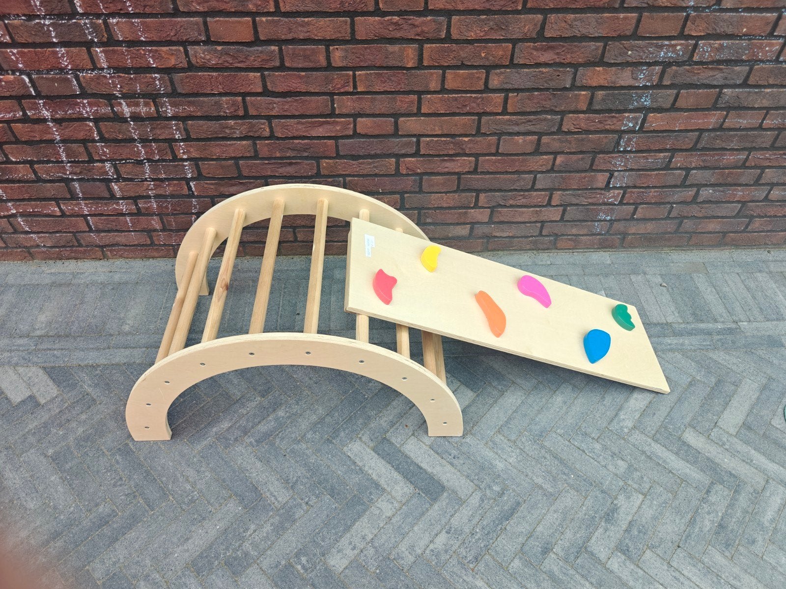 Klimrek en Glijbaan voor Kinderen - Hout, Ophalen, Zo goed als nieuw, Klimwand