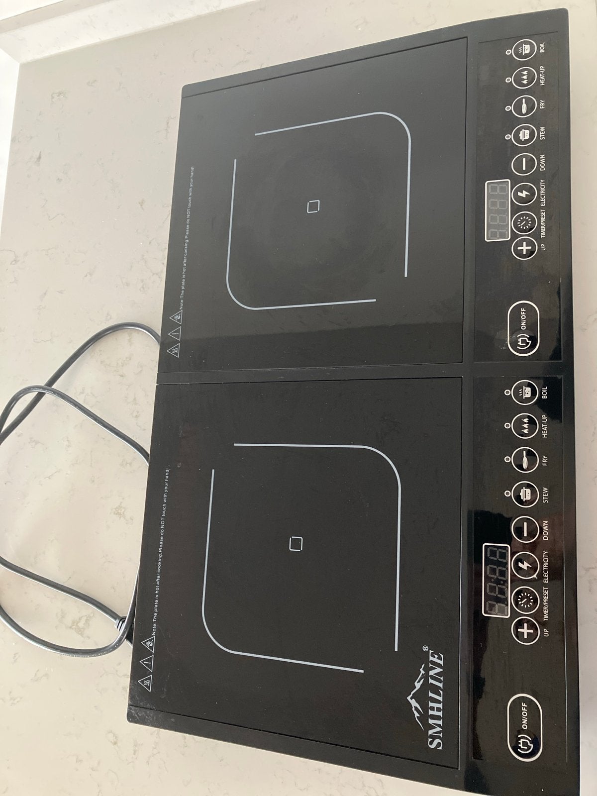 SMHLINE SM-219 Dubbele Inductie Kookplaat 2x2000W, Witgoed en Apparatuur, Gebruikt, 3 kookzones of minder, Ophalen of Verzenden