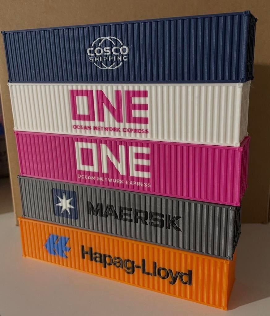 HO containers diverse modellen 1:87 nieuw print model, Hobby en Vrije tijd, Modeltreinen | H0, Overige merken, Gelijkstroom of Wisselstroom