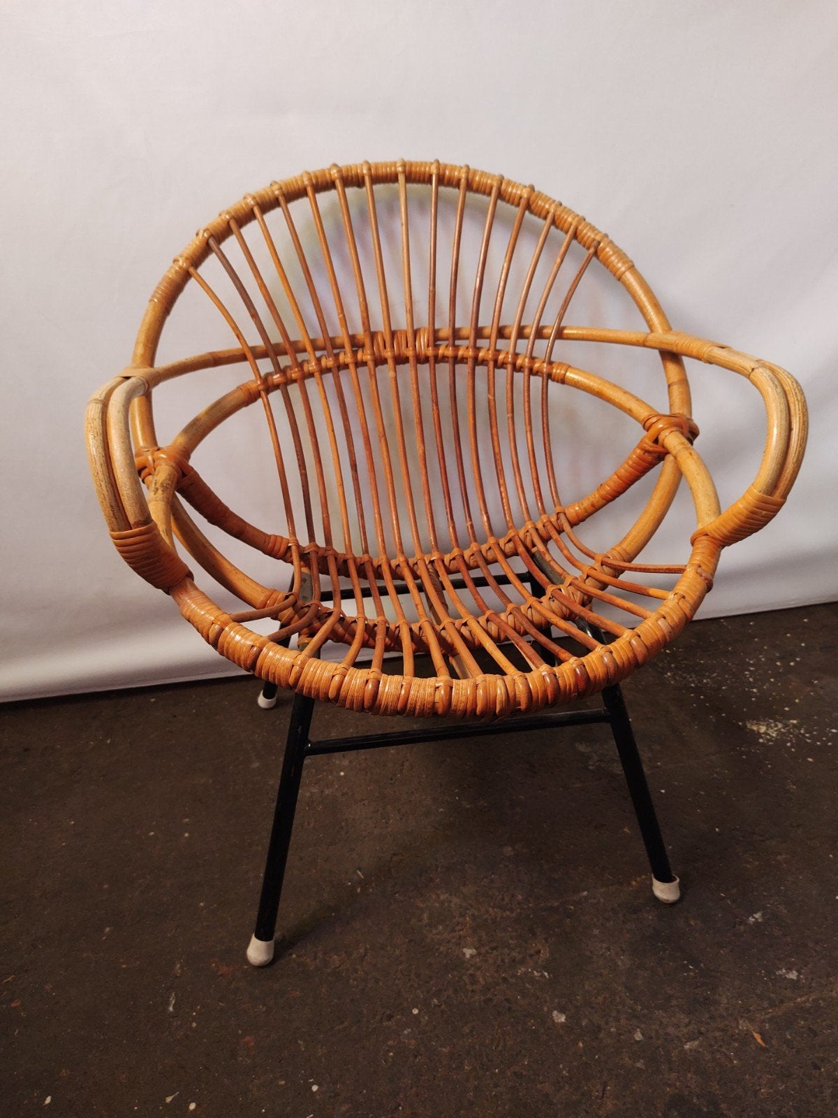 Rotan fauteuiltje Rohé Noordwolde, Huis en Inrichting, Ophalen, Gebruikt, Mid century, Minder dan 75 cm