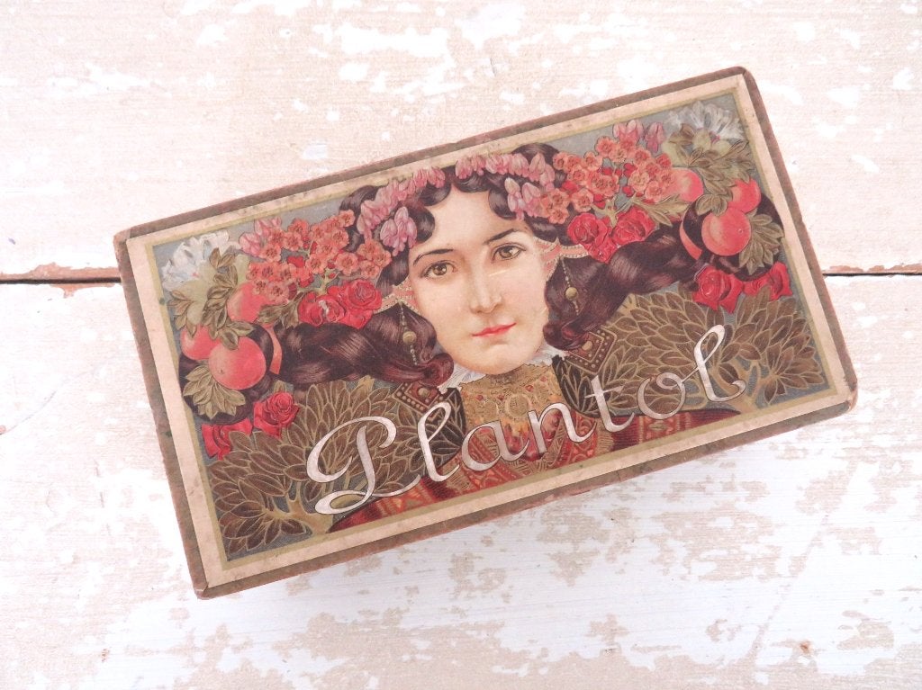 Antieke Plantol zeepdoos – Art Nouveau, Antiek en Kunst, Ophalen of Verzenden
