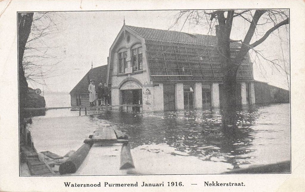 702-118-033 Watersnood Purmerend Januari 1916 Nekkerstraat, Verzenden, Voor 1920, Noord-Holland