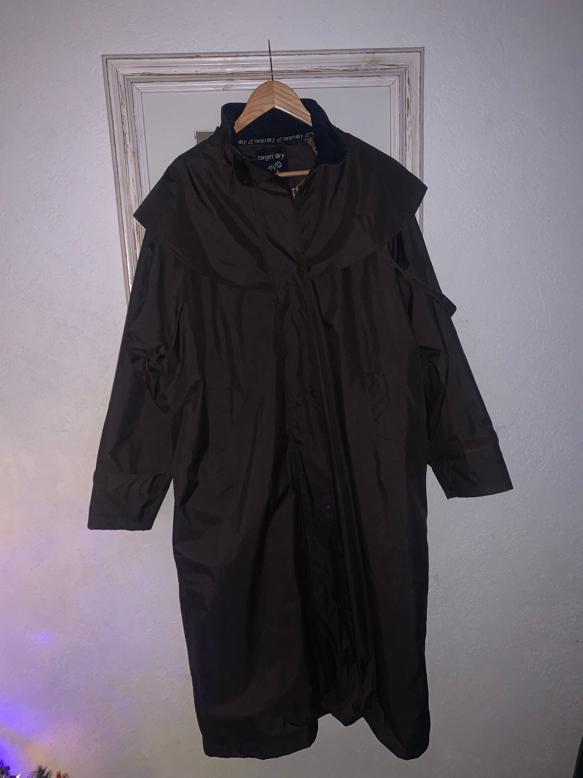 Target Dry lange regenjas/duster, maat 18 (46/48), Ophalen of Verzenden, Zo goed als nieuw, Maat 46/48 (XL) of groter, Bruin