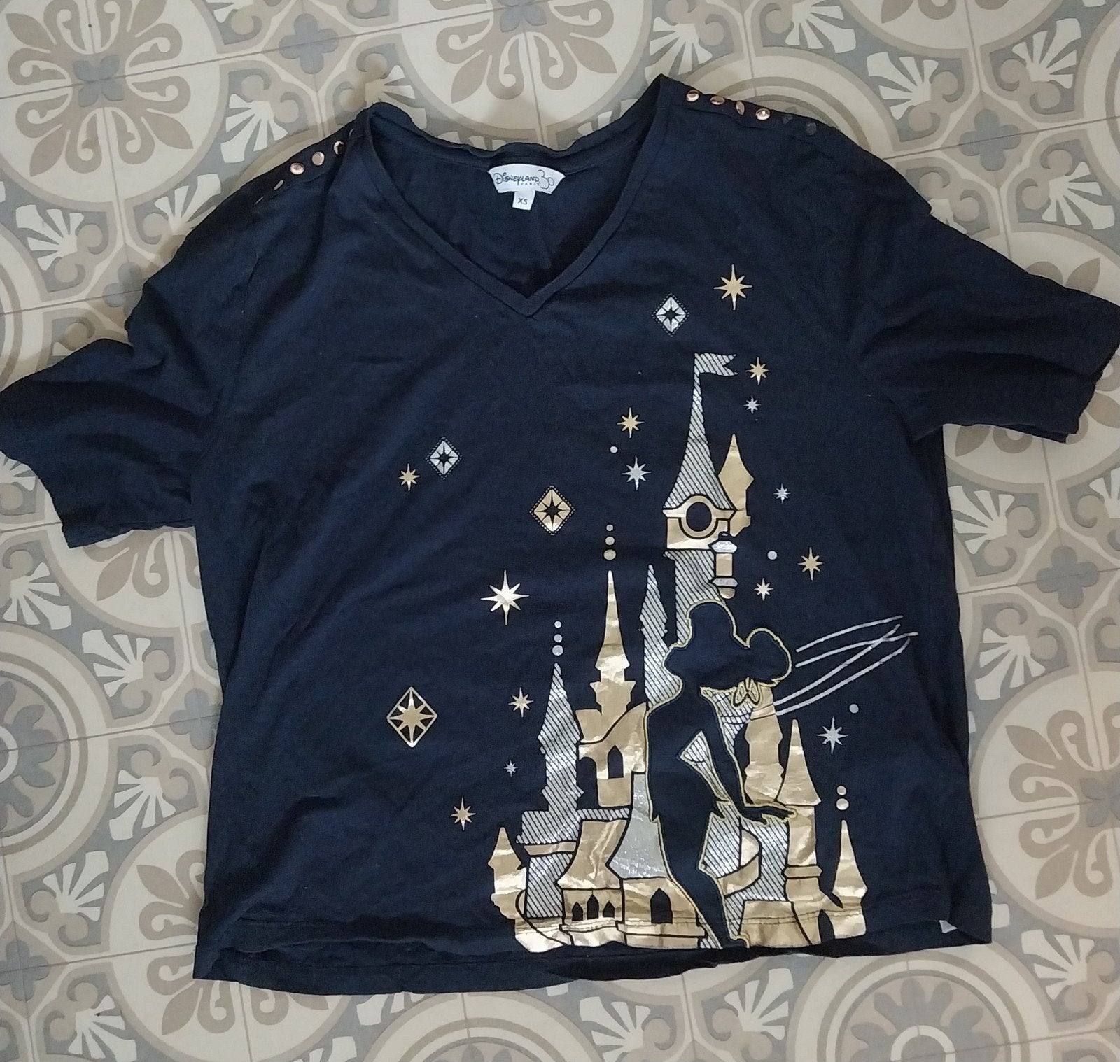 Disney t-shirt maat xs Eurodisney 30 jaar, Blauw, Ophalen of Verzenden, Zo goed als nieuw, Korte mouw