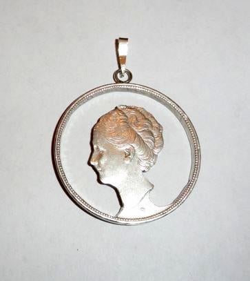 Hanger Rijksdaalder Zilver Uitgesneden wilhelmina, Overige voorstellingen, Ophalen of Verzenden, Zo goed als nieuw, Zilver