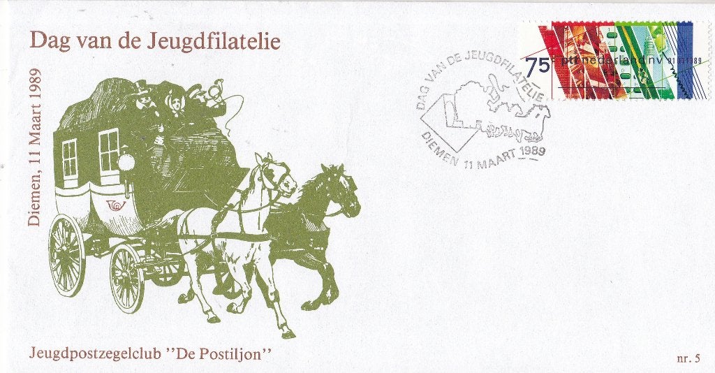 Dag van de jeugdfilatelie 1989 – Diemen - 11 maart 1989, Verzenden, Envelop