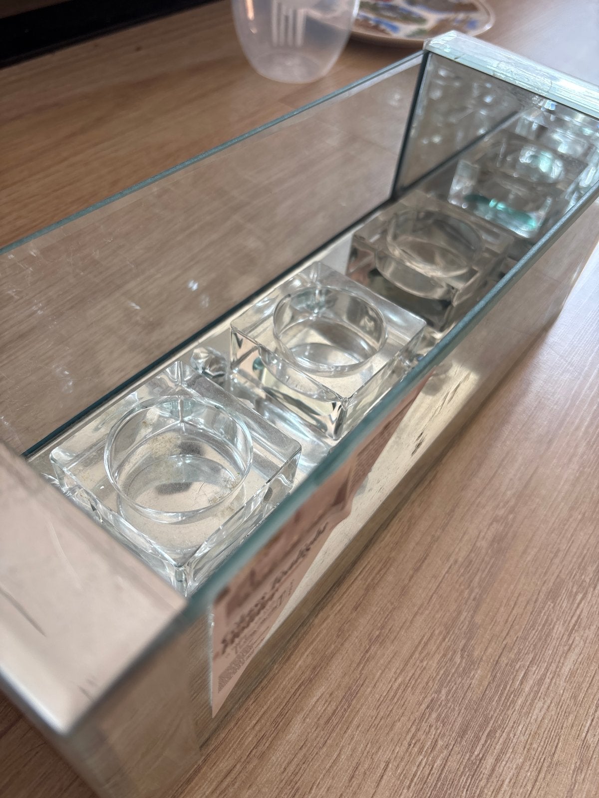Glazen theelichthouder - Modern design, Ophalen, Zo goed als nieuw, Glas, Modern