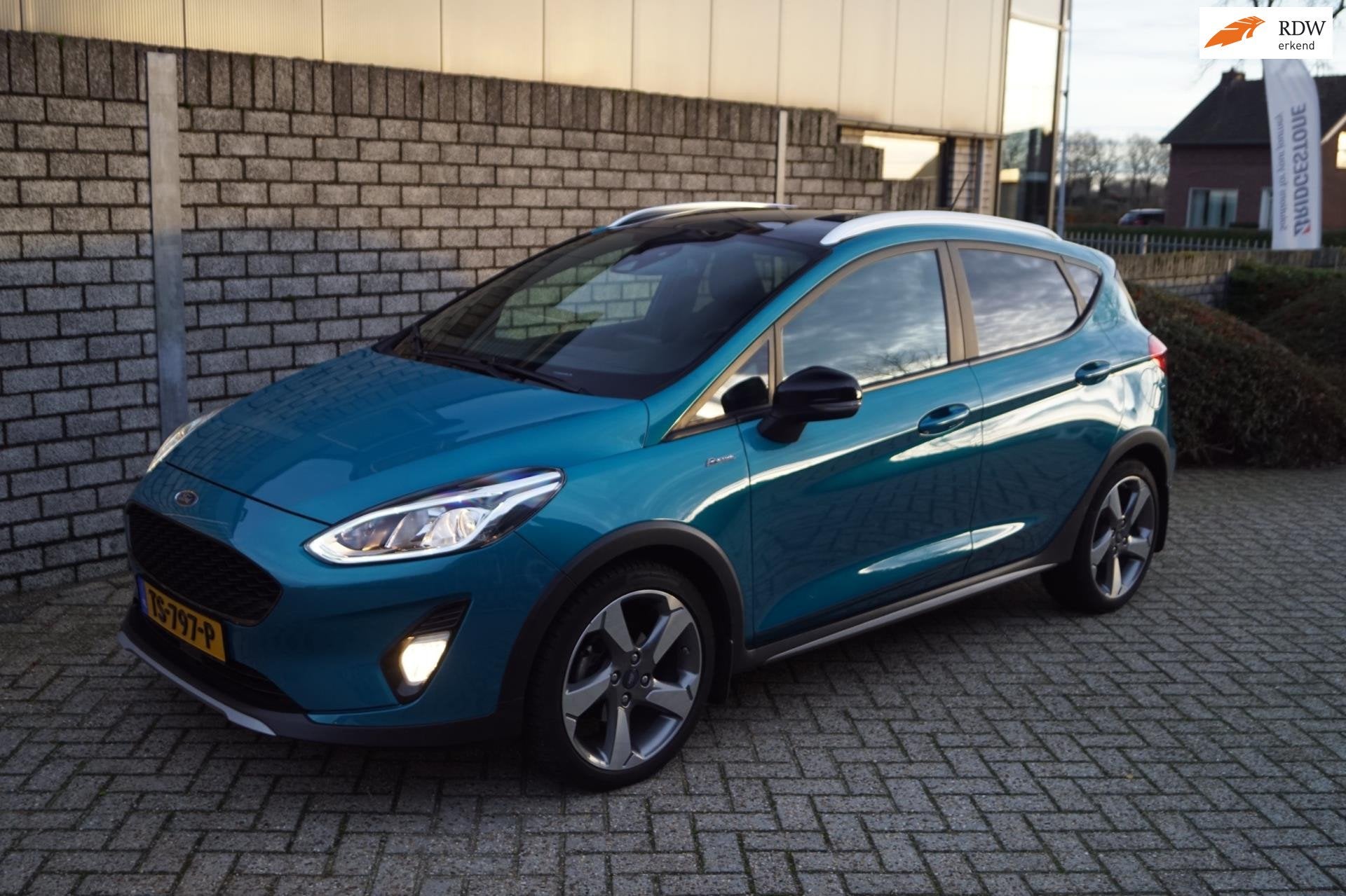 Ford Fiesta 1.0 EcoBoost Vignale 5 DRS Autom Half Leder Spor, Gebruikt, 1178 kg, Blauw, 49 €/maand