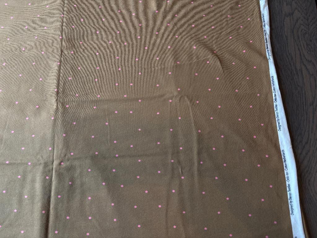 Bruine tricot met roze stip Stenzo (55a), Bruin, 120 cm of meer, Nieuw, Ophalen of Verzenden