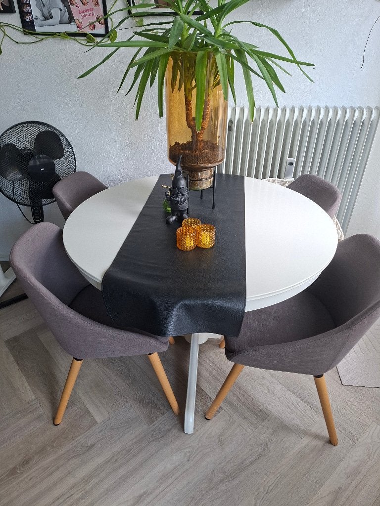 Ronde eettafel met stoelen, Huis en Inrichting, Tafels | Eettafels, Ophalen, Gebruikt, Barok, natuurlijk, neutraal, Rond