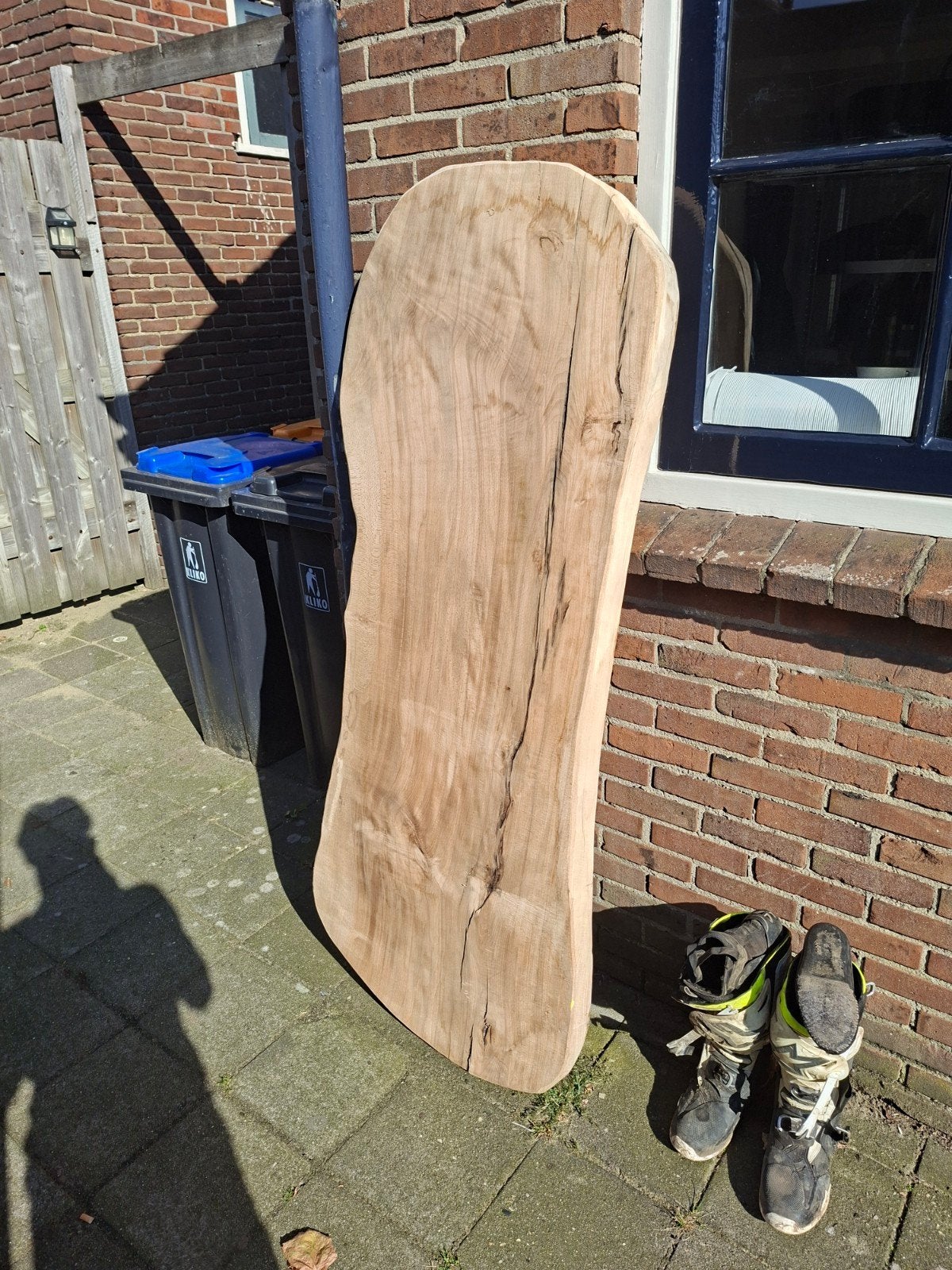eiken boomstamblad 65 a 70 breed bij 140 hoog, Ophalen, Zo goed als nieuw, Plank, 50 mm of meer