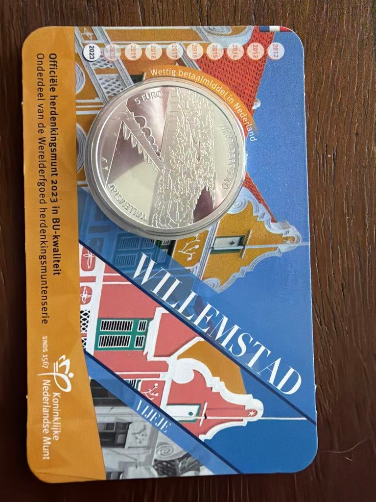 Willemstad Curaçao 5 Euro Herdenkingsmunt 2023 BU-kwaliteit, Ophalen of Verzenden, Koningin Beatrix, Euro's, Losse munt