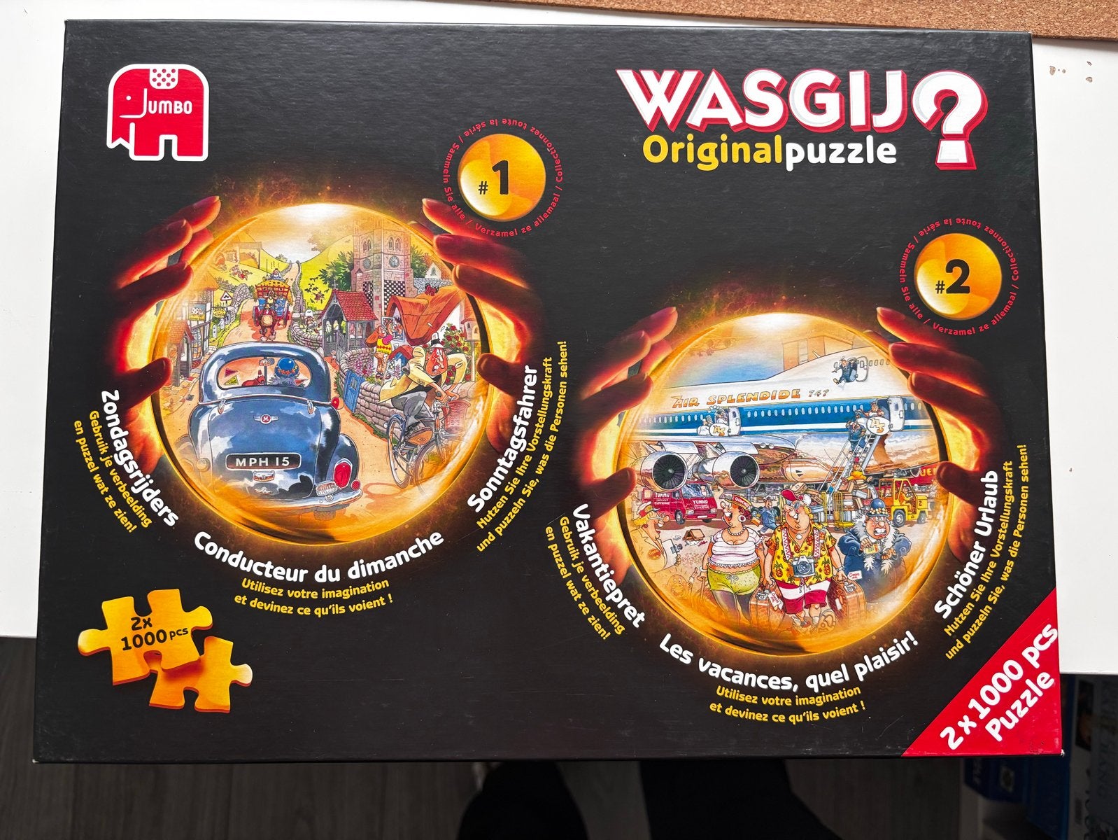 WASGIJ? Originalpuzzel 2x1000 stukjes Jumbo, Hobby en Vrije tijd, Denksport en Puzzels, Ophalen, Meer dan 1500 stukjes, Gebruikt