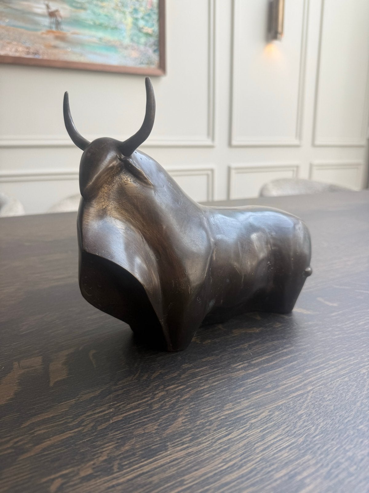 Bronzen Stier Beeld - Abstract en Modern, Overige onderwerpen, Ophalen of Verzenden, 20 - 50 cm, Beeld