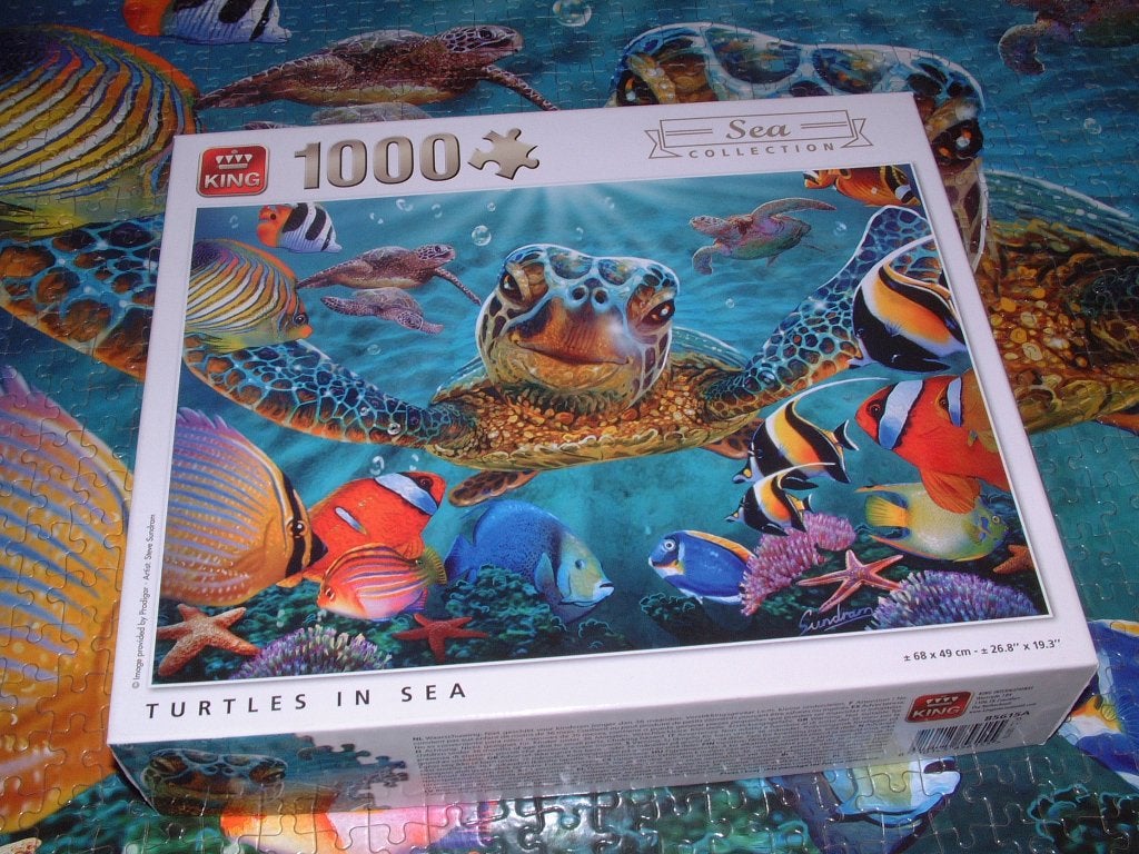 puzzel 1000 st.Turtles in Sea- Sea collection King, Ophalen of Verzenden, 500 t/m 1500 stukjes, Zo goed als nieuw, Legpuzzel