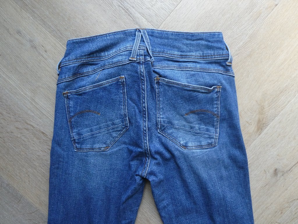 Gstar Lynn D-Mid Super Skinny wmn spijkerbroek maat 27-30, Blauw, Ophalen of Verzenden, Zo goed als nieuw, W27 (confectie 34) of kleiner