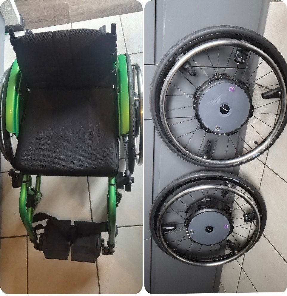 quickie easy life rt met Alber e-motion M25 22inch wielen, Diversen, Rolstoelen, Ophalen, Zo goed als nieuw, Elektrische rolstoel