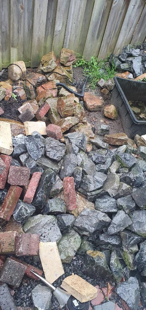 Gratis keien, Tuin en Terras, Ophalen, Gebruikt, Kei, Basalt
