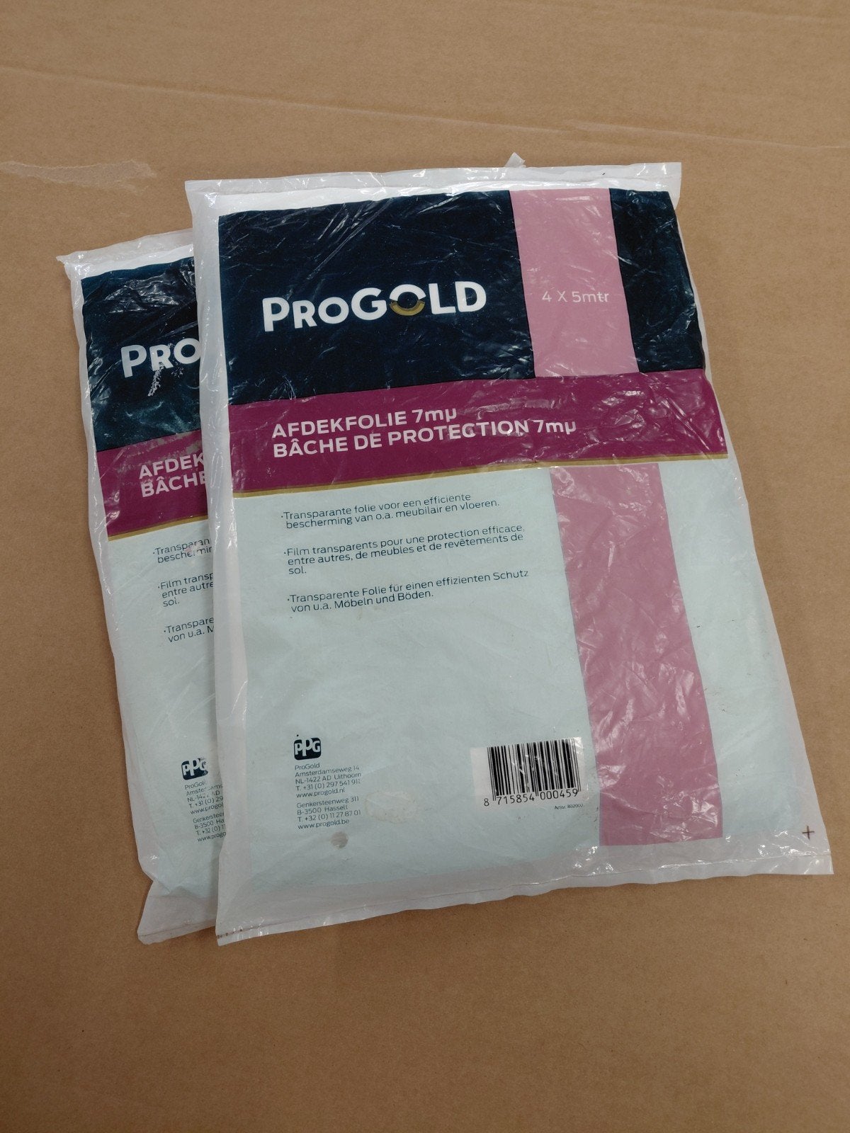 ProGold afdekfolie 4x5 m - 2 stuks, Doe-het-zelf en Verbouw, Ophalen of Verzenden, Nieuw, 15 m² of meer, Folie