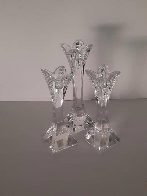 Nachtmann kristallen tulp-kandelaars . set van 3, Huis en Inrichting, Woonaccessoires | Kandelaars en Kaarsen, Overige materialen