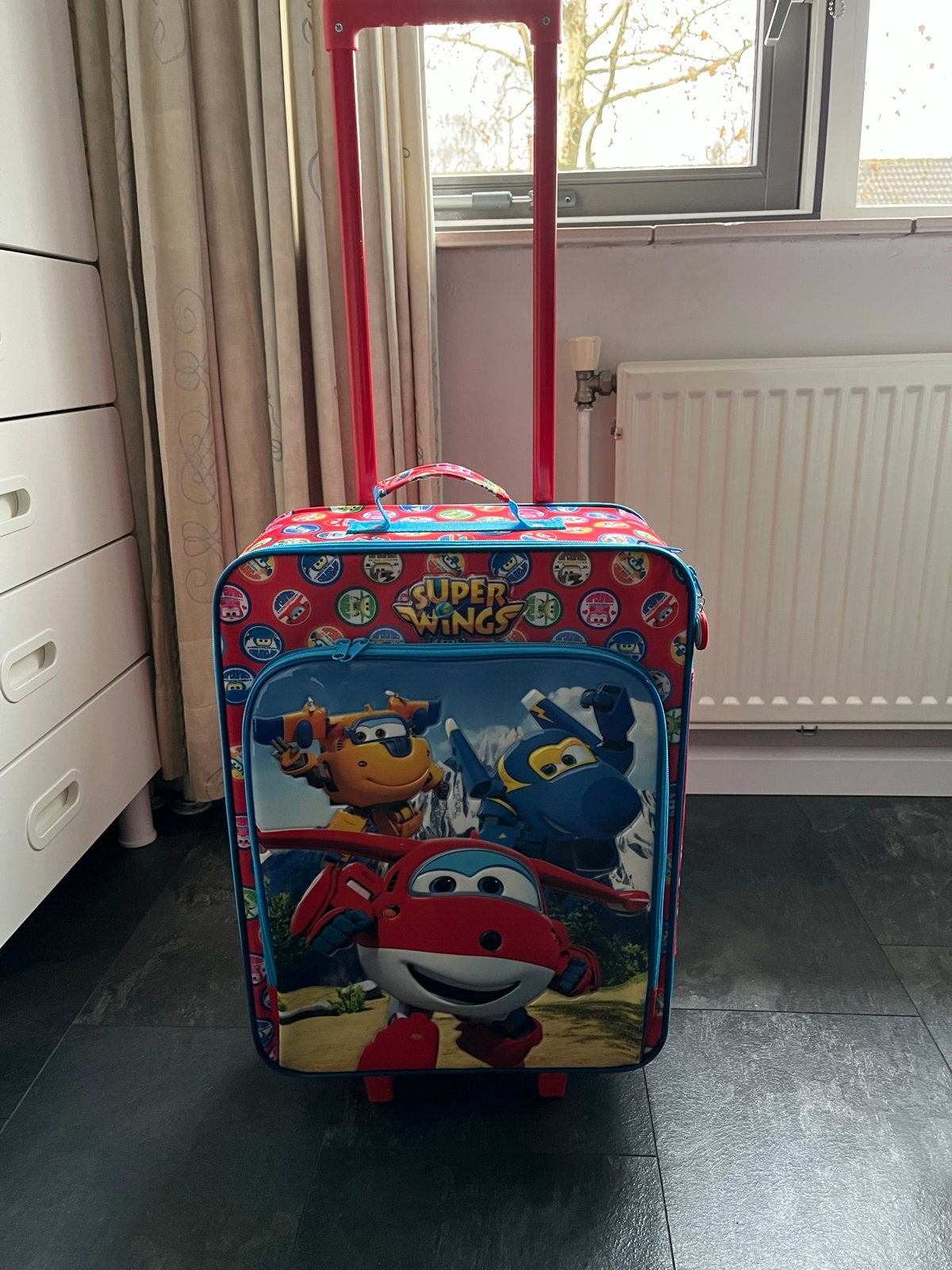 Superwings kinderkoffer - Zo goed als nieuw!, Ophalen, Minder dan 50 cm, Zo goed als nieuw, Minder dan 35 cm