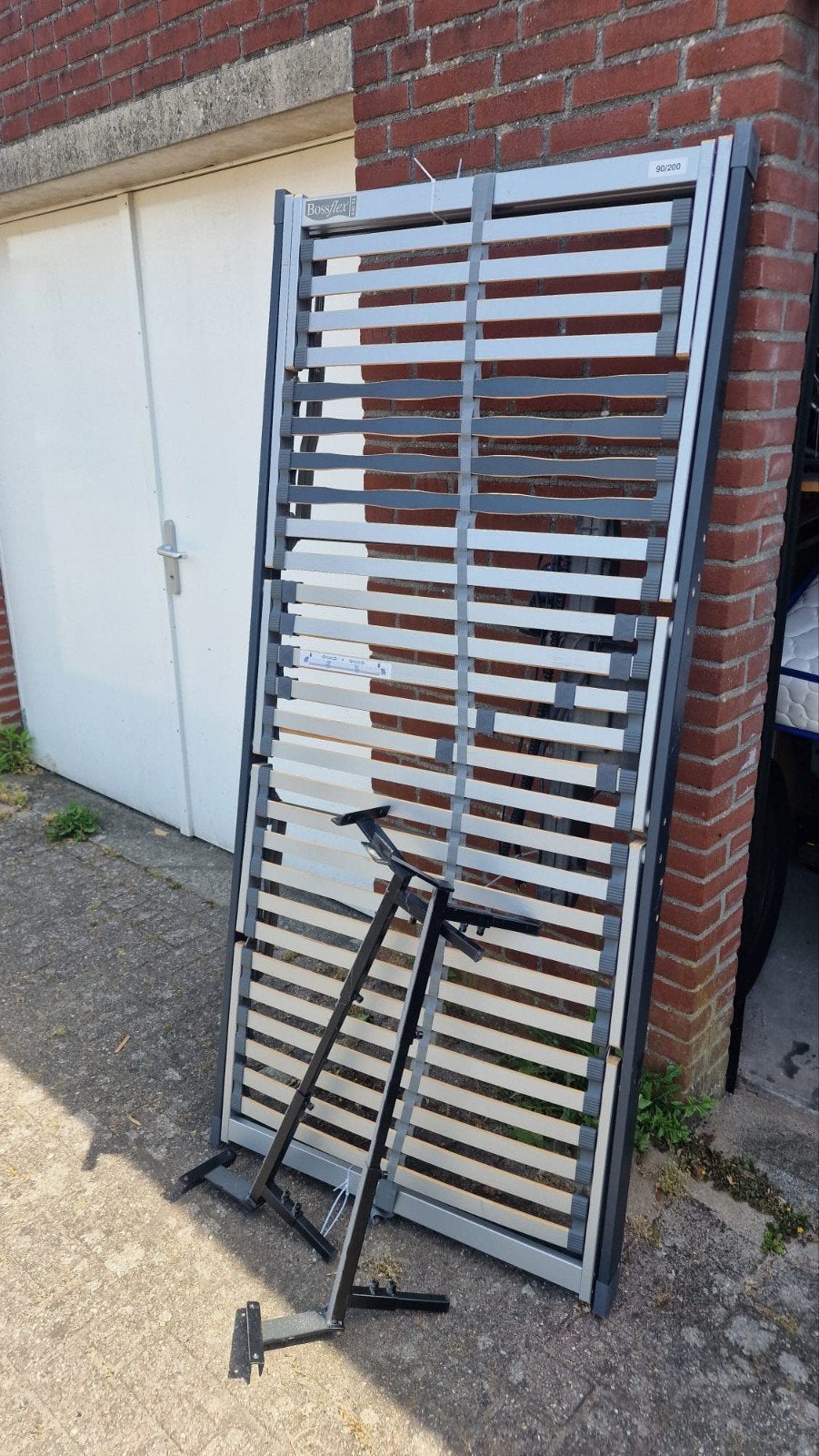 Elektrisch verstelbare lattenbodem 90x200 cm met pootjes, Ophalen, Verstelbaar, 90 cm, Eenpersoons