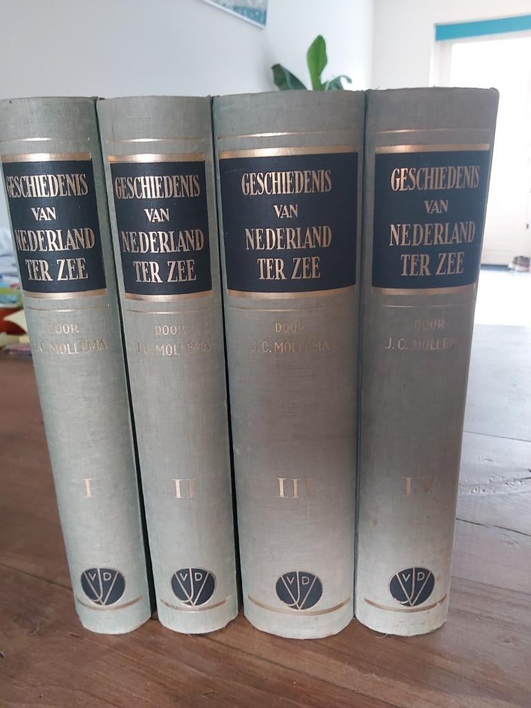4 delen Geschiedenis van Nederland ter Zee, Complete serie, J.C. Mollema, Overige onderwerpen, Ophalen