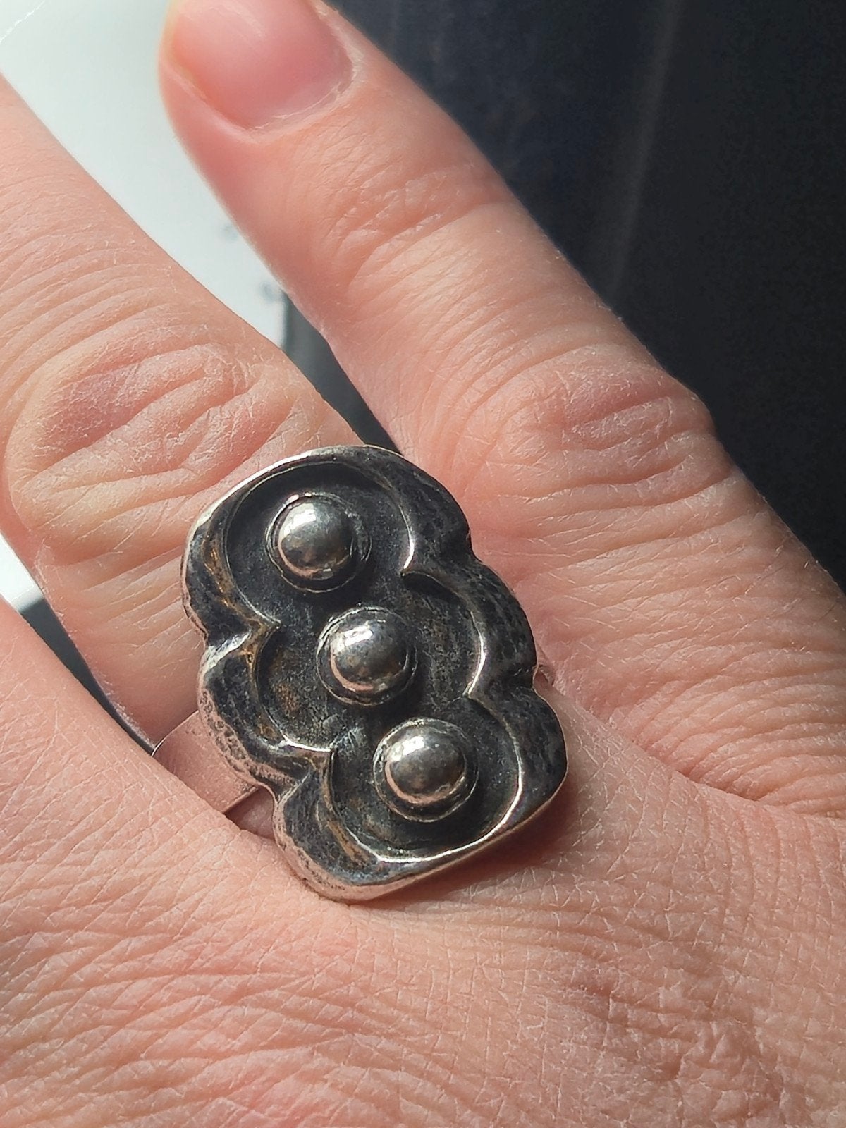 YOK Viking Yngvar.O Kristiansen Noorwegen zilveren ring 925, Gebruikt, Verzenden, 17 tot 18, Dame of Heer