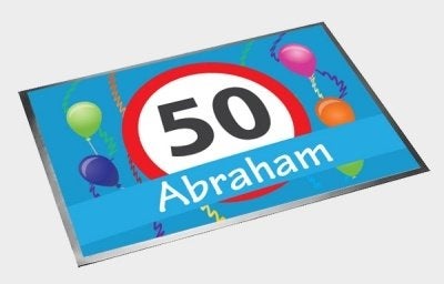 Feestelijke deurmat abraham, Info@all4funbaarlo.nl, A, Nieuw, Abraham of Sarah