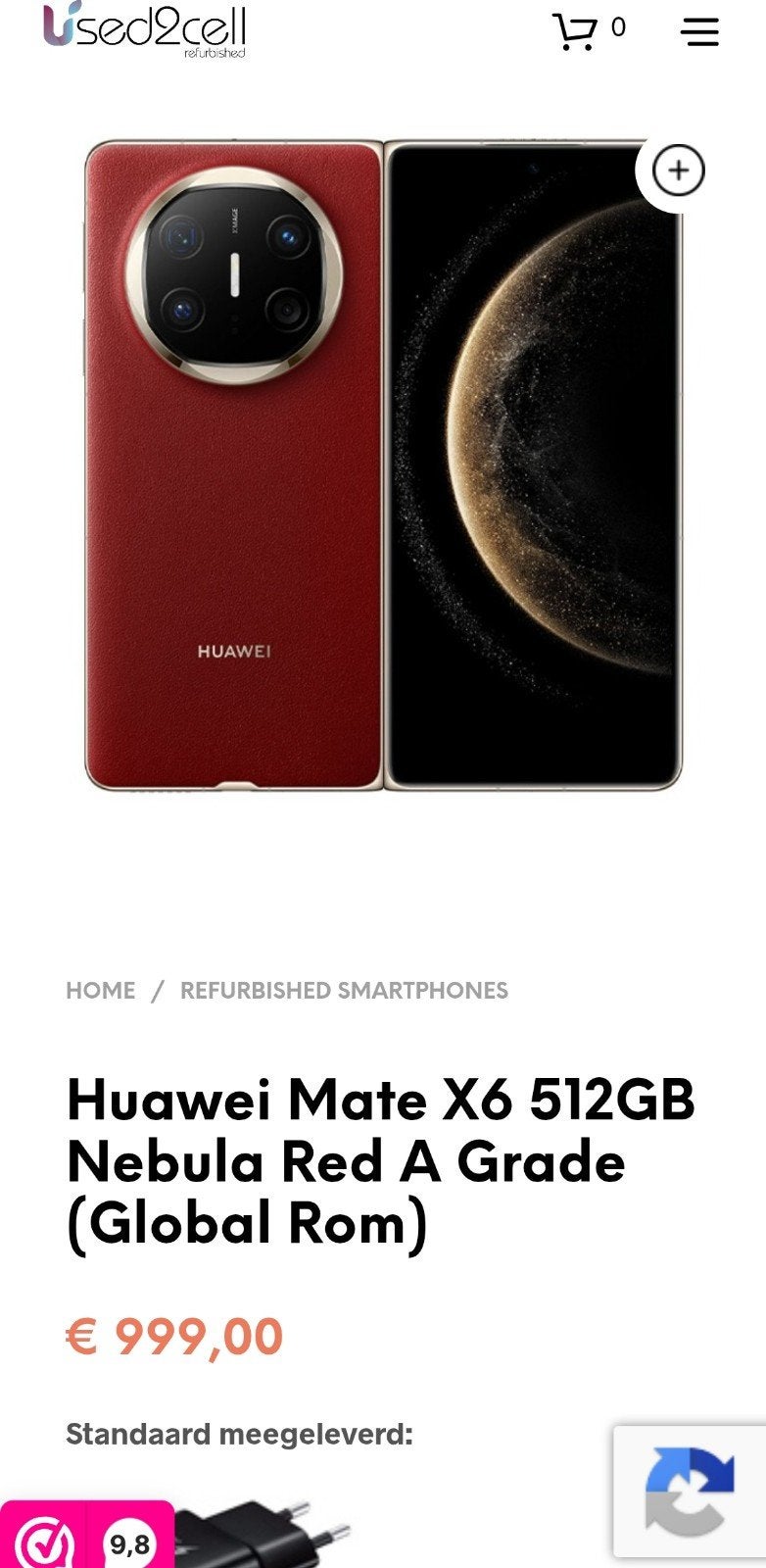 Huawei Mate X6 512GB Nebula Red A Grade, Ophalen of Verzenden, Rood