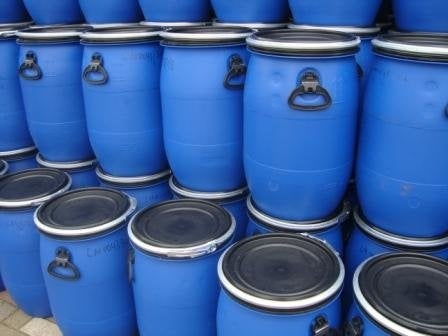 Nieuwe blauwe vaten van 60 L met deksel en klemring, Minder dan 75 liter, Ophalen, Zo goed als nieuw, Kunststof